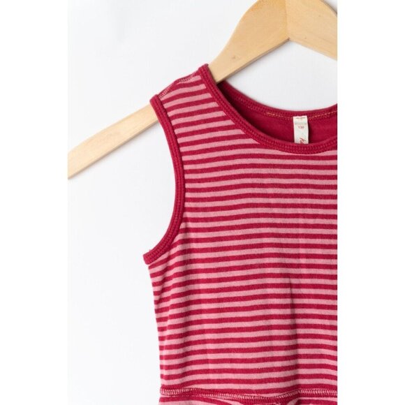 Hanna Anderson Girls Dress Sleeveless Striped Sundress Pink Red Size 8-9 EU 130 - Picture 2 of 6